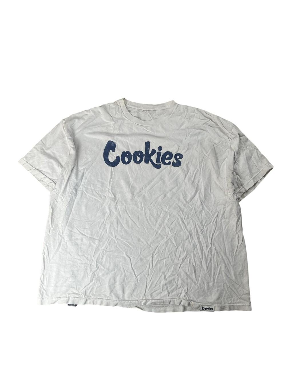 Cookies Shirt Mens 2XL White Cotton Crew Neck Graphic Print Logo Relaxed Fit